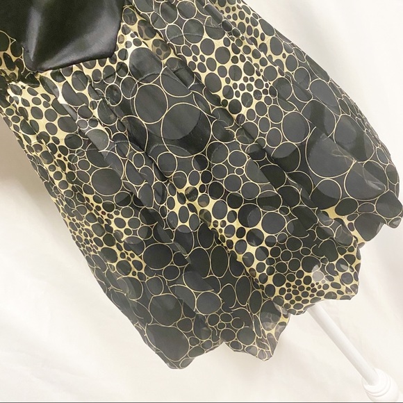 Marisa K Black & Gold Bubble Hem Silk Mini Dress - Picture 3 of 14